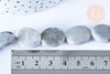 Perles jaspe gris ovale 19x14mm, perles en jaspe gris naturelle, x5 (G8381)