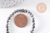 Perles jaspe picasso gris naturel 4mm,perles rondes, jaspe gris,pierre naturelle,perles jade,perles pierre,le fil de 83 perles, x1 (G0943)