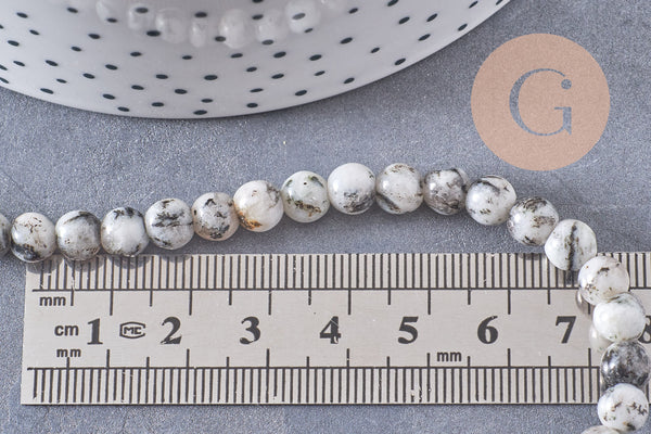 Perles jaspe sésame zébré,jaspe gris,perle zebra ovale,perles pierres, jaspe naturel,6mm, x1 fil de 60 perles (G3822)