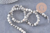 Perles jaspe sésame zébré naturel 6mm, x1 fil de 60 perles (G3822)