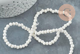 Perles lave blanche naturelle 4mm, x1 fil de 40cm (G0590)