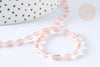 Perles losanges verre facettées transparente rose clair 8x4mm, cristal, fil de 58.4cm, x1 (G7329)