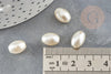 Perles ovale acrylique imitation perle eau douce beige 11mm, x5 (G9287)