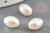 Perles ovale acrylique imitation perle eau douce beige 11mm, x5 (G9287)