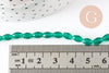 Perles ovale verre transparent facetté vert foncé 6x4mm, création bijoux cristal DIY, fil de 38cm x1 (G10107)