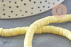 Perles polymère jaune heishi 6mm, fil de 40cm, x1 (G0769)