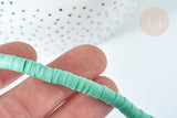Perles polymère rondelle vert clair 6x1 mm heishi, fabrication bijoux, Perles plastique, le fil de 44.9cm G7188