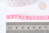Perles tube polymère rose 6.5mm, x1 fil de 40cm (G7326)