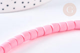 Perles tube polymère rose 6.5mm, x1 fil de 40cm (G7326)