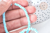 Perles porcelaine abacus bleu tendre 4x3mm, x1 fil de 38cm (G7811)
