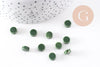 Perles porcelaine vert foncé, perle céramique, perle porcelaine,perle disque, céramique verte,8mm, x10 G4730