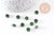 Perles porcelaine vert foncé, perle céramique, perle porcelaine,perle disque, céramique verte,8mm, x10 G4730