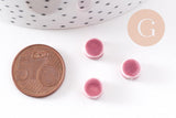 Perles porcelaine violet, perle céramique,perle disque, violet,8mm, x10 (G4728)
