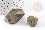 Perles pyrite géométrique, perles pyrite naturelle, grosse pyrite, x2 (G0404)