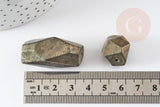 Perles pyrite géométrique, perles pyrite naturelle, grosse pyrite, x2 (G0404)