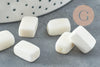 Perles rectangle coquillage beige nacre naturelle, x 20gr (G1059)