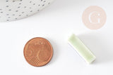 Perles rectangulaire céramique vert 23~29mm, perle porcelainepour création bijoux DIY, x5 (G9153)