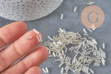 Silver Tube Seed Beads 6mm x 2mm, x5gr (G6440)