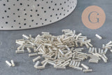 Silver Tube Seed Beads 6mm x 2mm, x5gr (G6440)