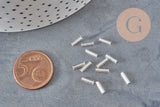 Silver Tube Seed Beads 6mm x 2mm, x5gr (G6440)