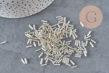 Silver Tube Seed Beads 6mm x 2mm, x5gr (G6440)