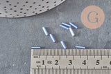 Blue Tube Seed Beads 6x2mm, Blue Seed Beads, Metallic Blue Beads, x 5gr G2478