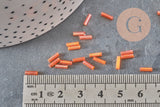 Orange tube seed beads 6mm, x10gr (G2692)
