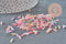 Glass seed beads Tube pastel multicolour 6x2mm, x 10gr (G1651)