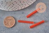 Perles rocaille Tube, perles rocaille orange,verre orange, long tube,perle tube orange, 28mm, x 10grG4392