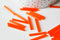 Perles rocaille Tube, perles rocaille orange,verre orange, long tube,perle tube orange, 28mm, x 10gr G4392