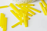 Perles rocaille Tube rocaille jaune translucide jaune, 28mm, x 10gr G4391