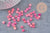 Perles rocaille carré verre rectangle Rose Fuchsia or nacré façon Tila 4.5mm 2 trous, x50 (G4451)