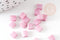 Perles rocaille carré verre rectangle rose nacré façon tila 2 trous 4.5mm, x50 (4.8GR) (G7750)