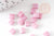Perles rocaille carré verre rectangle rose nacré façon tila 2 trous 4.5mm, x50 (4.8GR) (G7750)