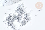Perles tube argent métallisé mat façon Delica miyuki, x1 Sachet 8g (G7852)