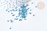 Perles tube verre bleu foncé métallisé mat façon Delica miyuki, x1 Sachet 8g (G7776)