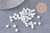 Perles rocaille verre rectangle blanc irisé 5mm, perle carré création bracelet, perle tila,4.5mm,2 trous, x50 (4.8 GR) (G4454)