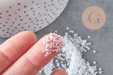 Perles rocailles Miyuki blanc nacré, Perles de rocaille japonaise White Lined Crystal ,perle rocaille perlage,15/0, 1.5mm, Sachet 10g (G3954)