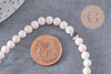 Perles ronde coquillage rose naturel ,perle ronde rose clair coquillage, 5-5.5mm, fil de 80 perles, x1 (G3844)