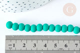 Perles ronde résine verte 7mm, fil de 40cm, x1 (G7221)