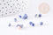 Perles ronde sodalite bleu marbré naturelle 4mm, x50 (6gr) (G9080)