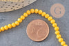 Perles rondelle cristal jaune 4x3mm, fil de 41 cm, x1 (G4072)