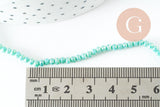 Perles rondelle verre irisée facettée vert irisé AB 3x2mm, création bijoux cristal, fil de 42cm, x1 (G7392)