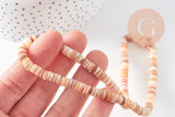 Perles rondelles coquillage blanc ou noir ou marron naturel 4,9-6mm ,rondelle coquillage blanc noir marron coquillage, le fil de 41cm x1 (G8050)