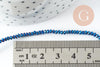 Perles rondelles verre opaque facettées bleu foncé AB 2.5x1.5mm, bijoux cristal, bijou fantaisie DIY, x1 fil de 33cm (G8255)