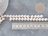 Perles rondes coquillage naturel blanche nacrées 8mm, x1 fil de 40cm (G9058)