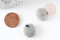 Perles rondes en jaspe gris, perles pierres, perles jaspe naturel,20mm, x5 (G1455)