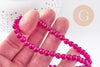 Perles rondes jade naturel rose FUCHSIA 6mm, x1 fil de 38cm (G1784)
