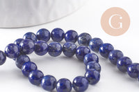 Perles rondes lapis lazuli naturel 6mm, x1 fil de 20cm (G4069)