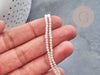 Perles rondes nacre blanche naturelle 2.5mm, x1 fil de 42cm (G9031)